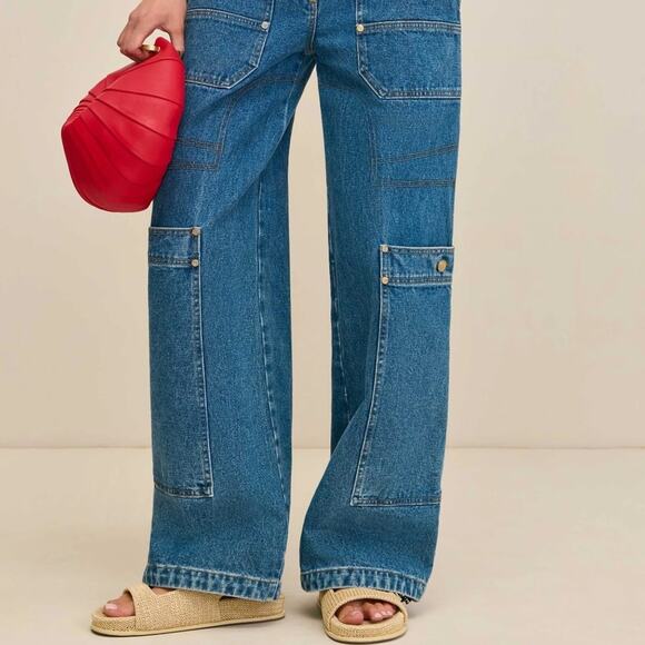 CULT GAIA Women's Wynn Cargo Jeans Indigo 28 (4-6) NWT - Picture 5 of 15